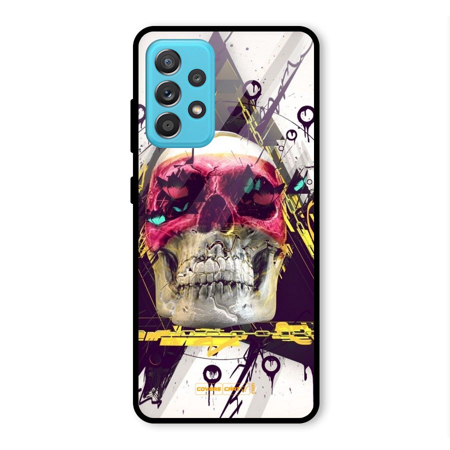 Abstract Skull Glass Back Case for Galaxy A52