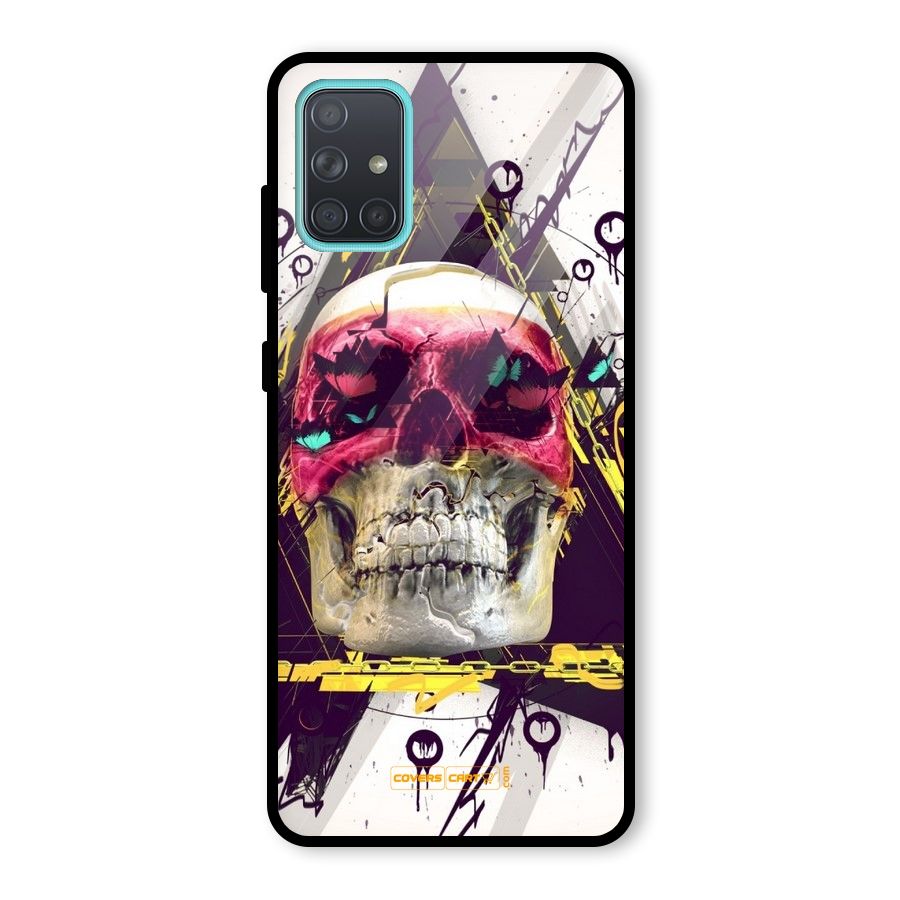 Abstract Skull Glass Back Case for Galaxy A71