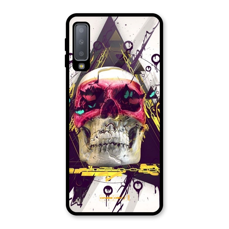 Abstract Skull Glass Back Case for Galaxy A7 (2018)