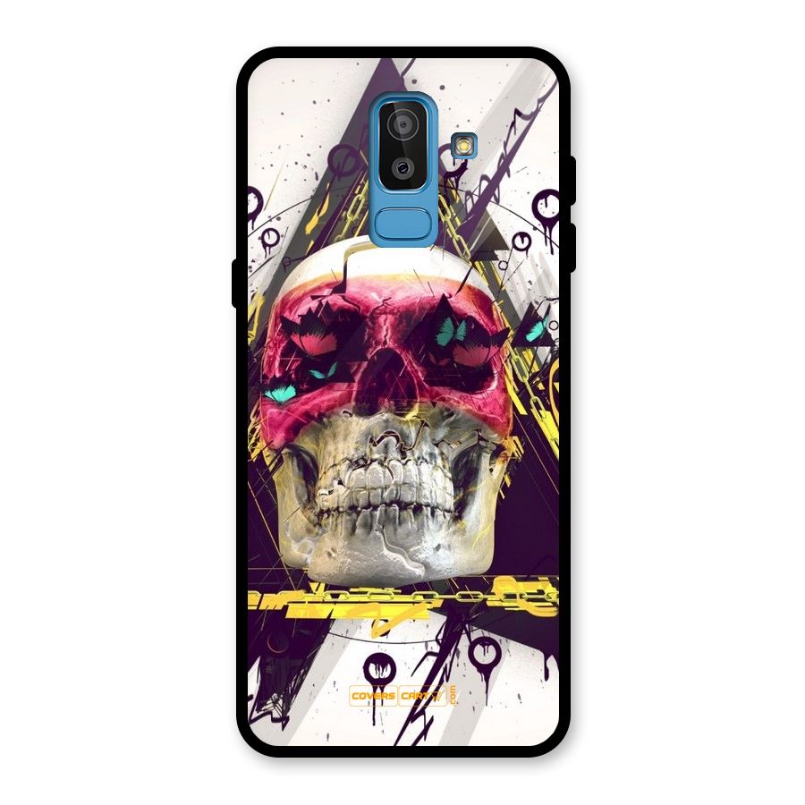 Abstract Skull Glass Back Case for Galaxy J8