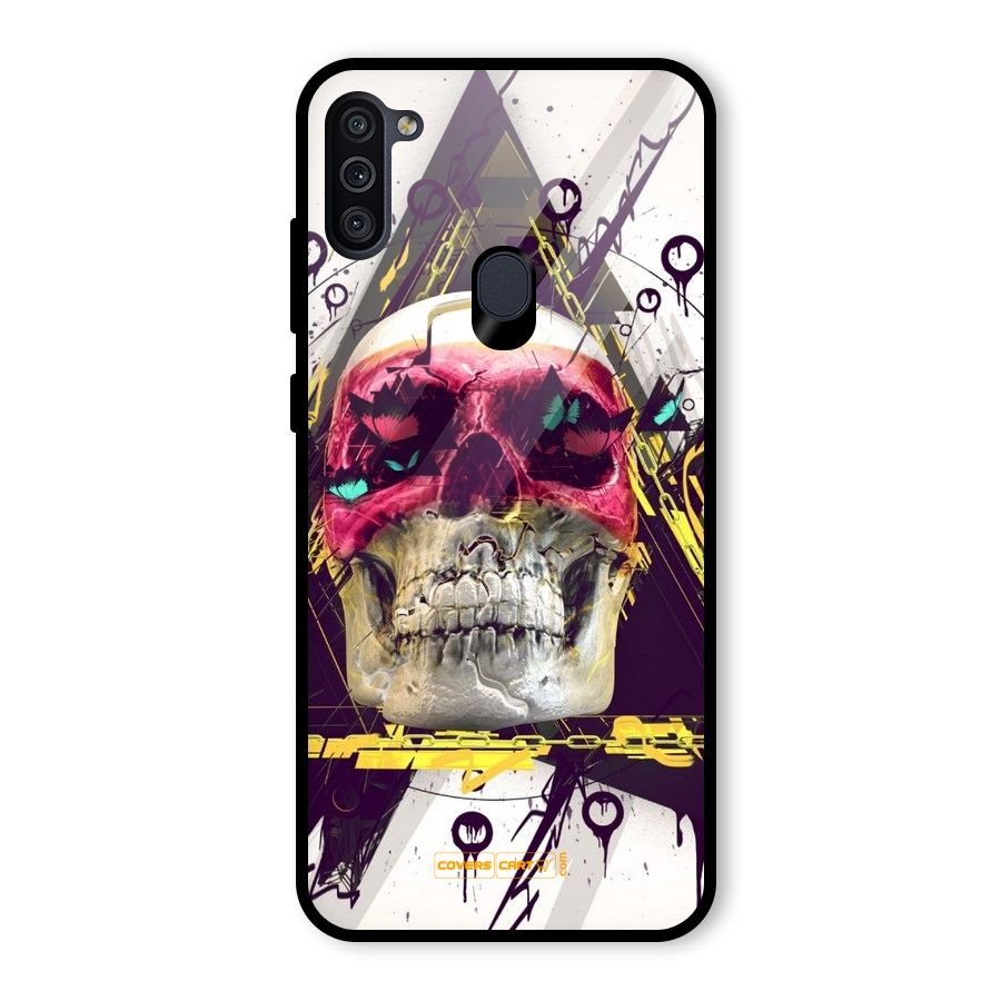 Abstract Skull Glass Back Case for Galaxy M11