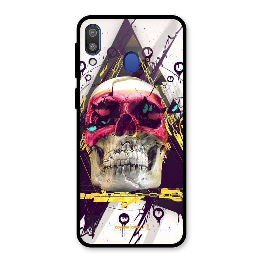 Abstract Skull Glass Back Case for Galaxy M20