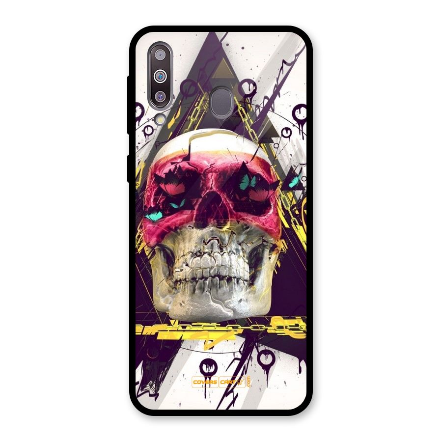 Abstract Skull Glass Back Case for Galaxy M30
