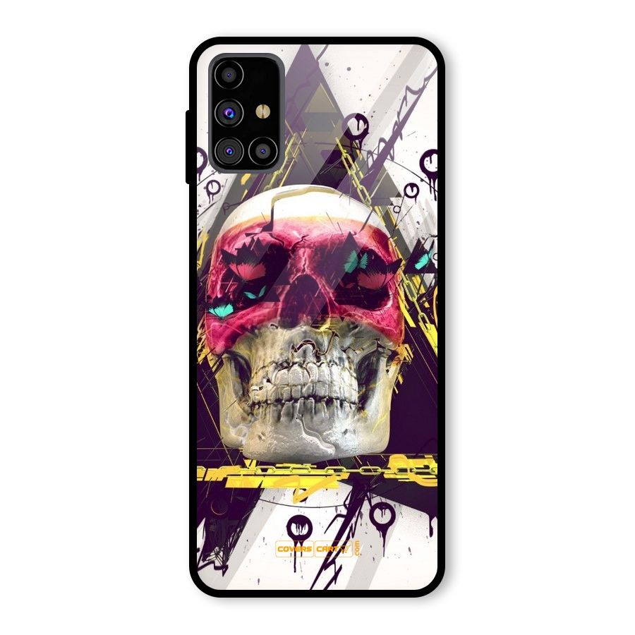 Abstract Skull Glass Back Case for Galaxy M31s
