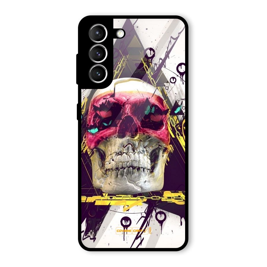Abstract Skull Glass Back Case for Galaxy S21 5G