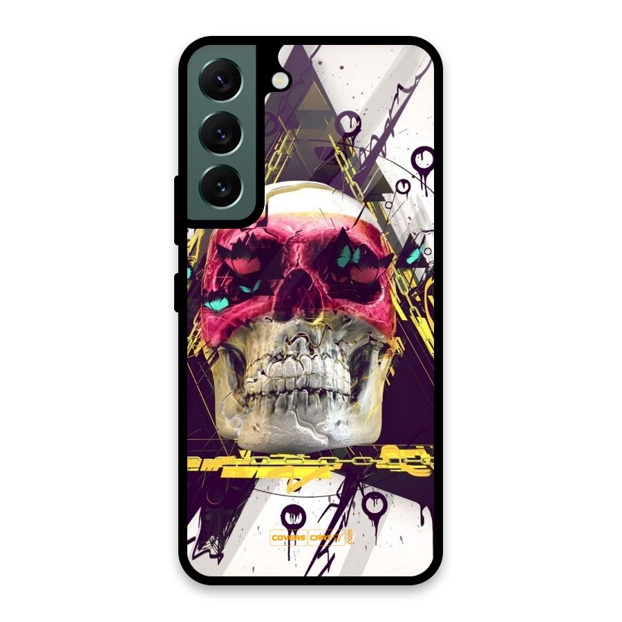 Abstract Skull Glass Back Case for Galaxy S22 5G