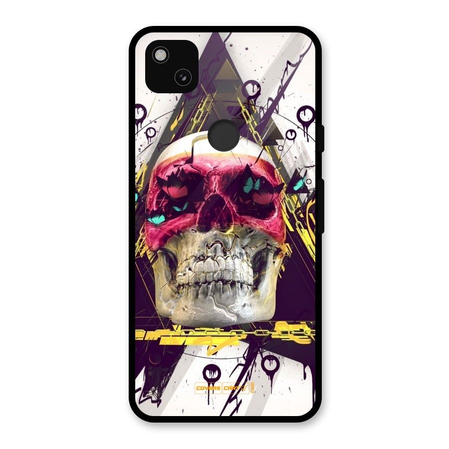 Abstract Skull Glass Back Case for Google Pixel 4a