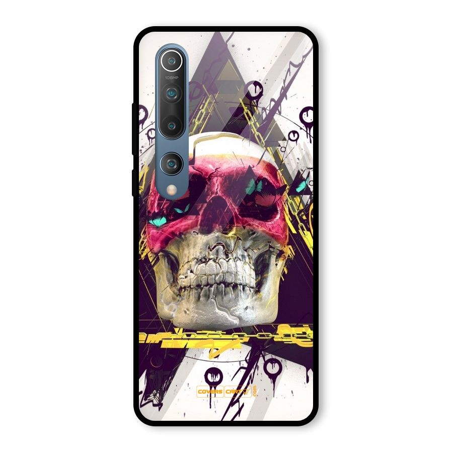 Abstract Skull Glass Back Case for Mi 10