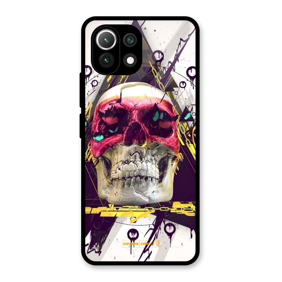 Abstract Skull Glass Back Case for Mi 11 Lite NE 5G