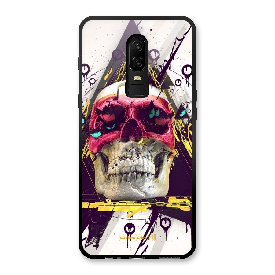 Abstract Skull Glass Back Case for OnePlus 6