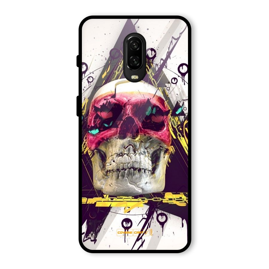 Abstract Skull Glass Back Case for OnePlus 6T