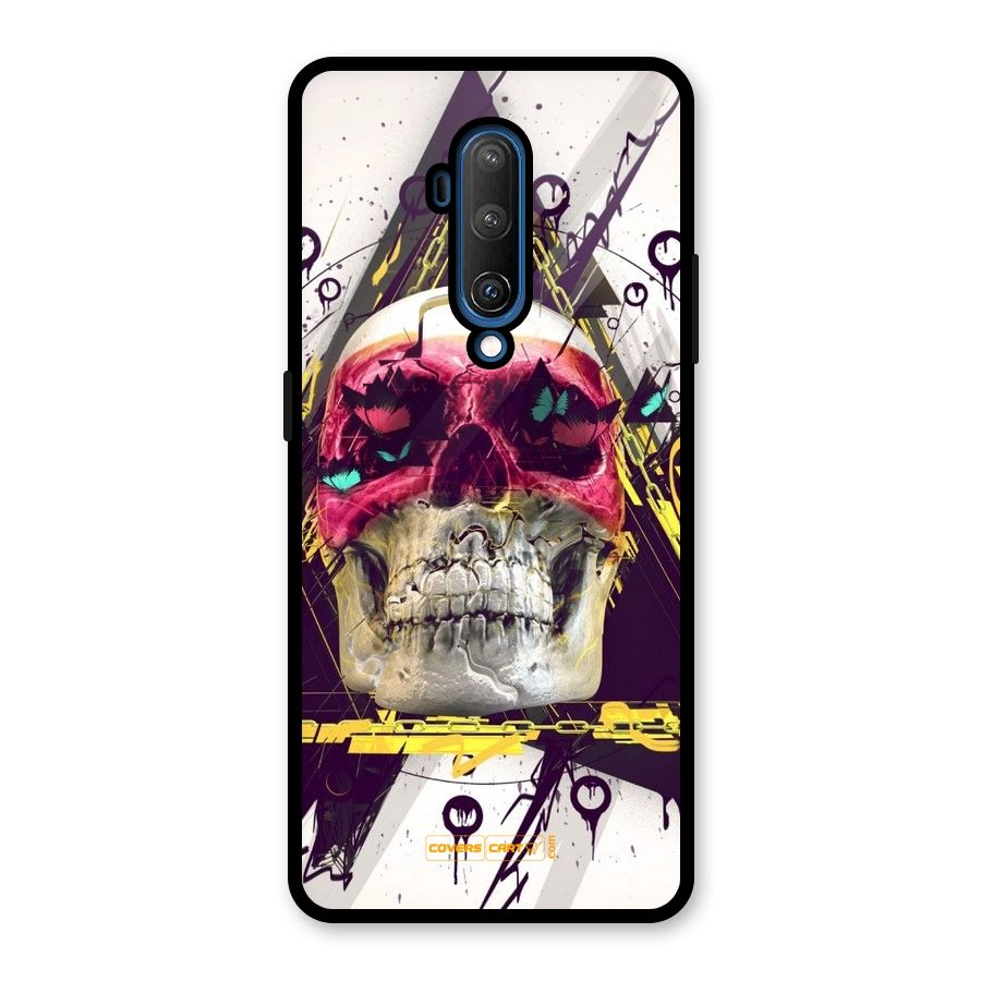 Abstract Skull Glass Back Case for OnePlus 7T Pro
