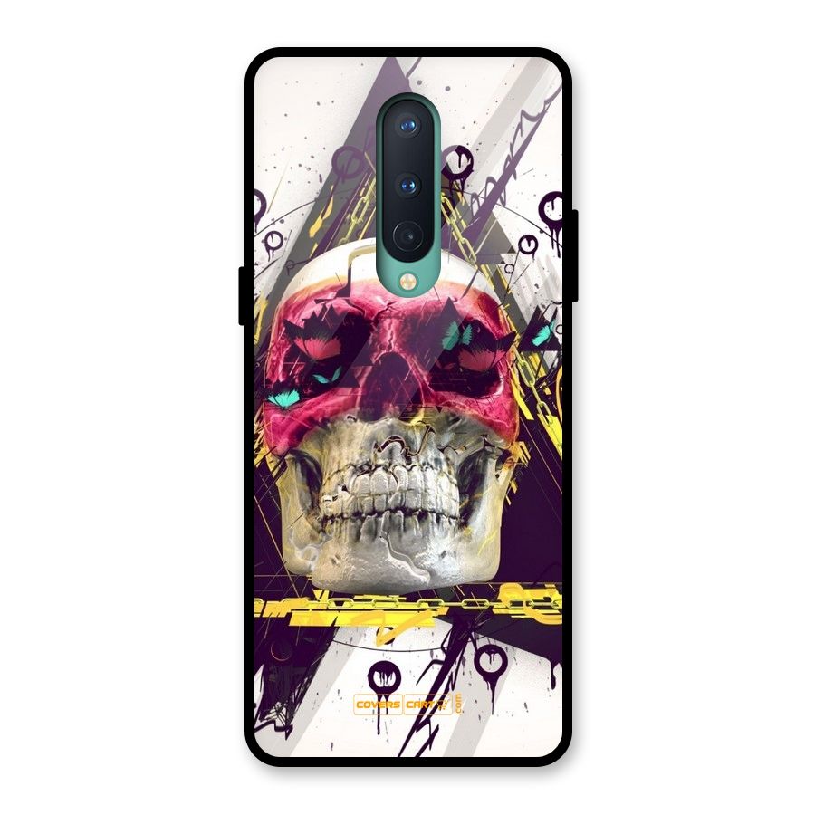 Abstract Skull Glass Back Case for OnePlus 8