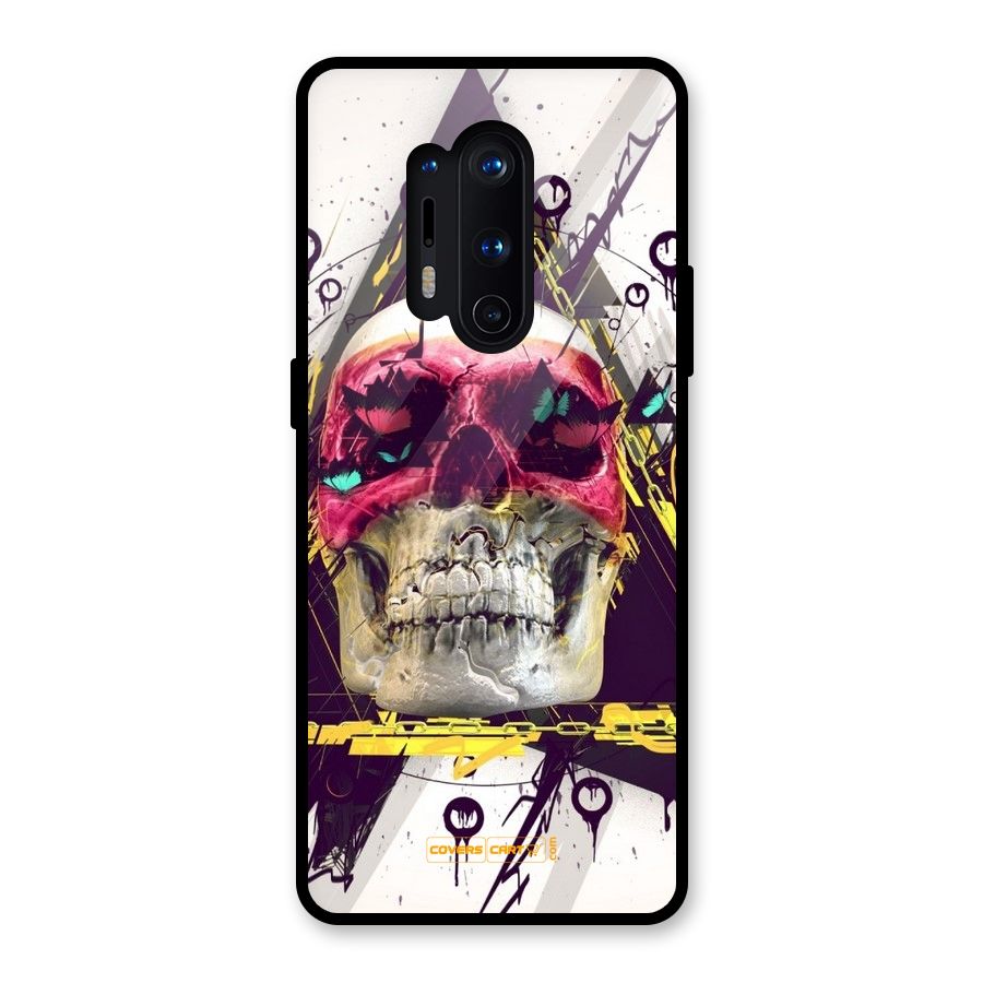 Abstract Skull Glass Back Case for OnePlus 8 Pro
