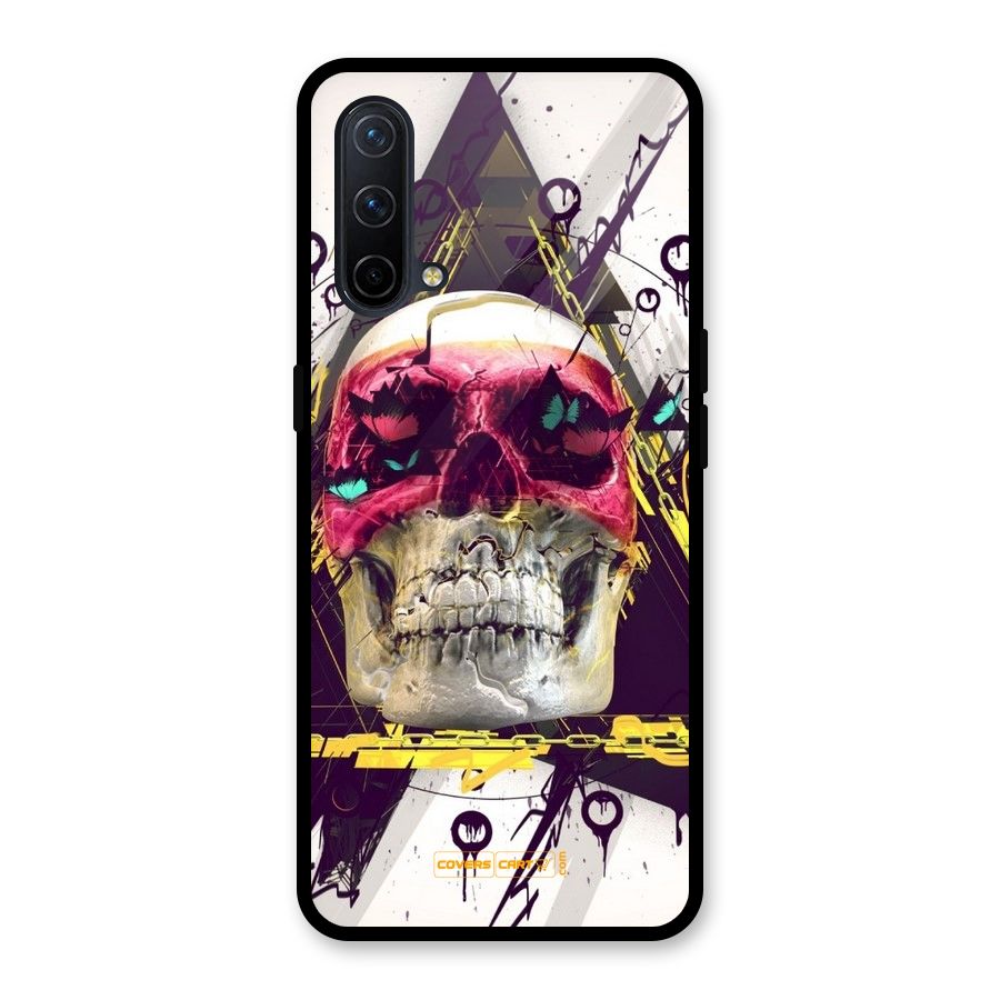 Abstract Skull Glass Back Case for OnePlus Nord CE 5G