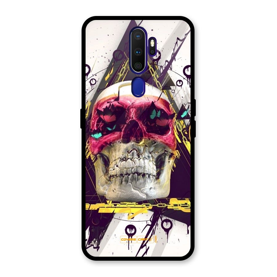 Abstract Skull Glass Back Case for Oppo A9 (2020)