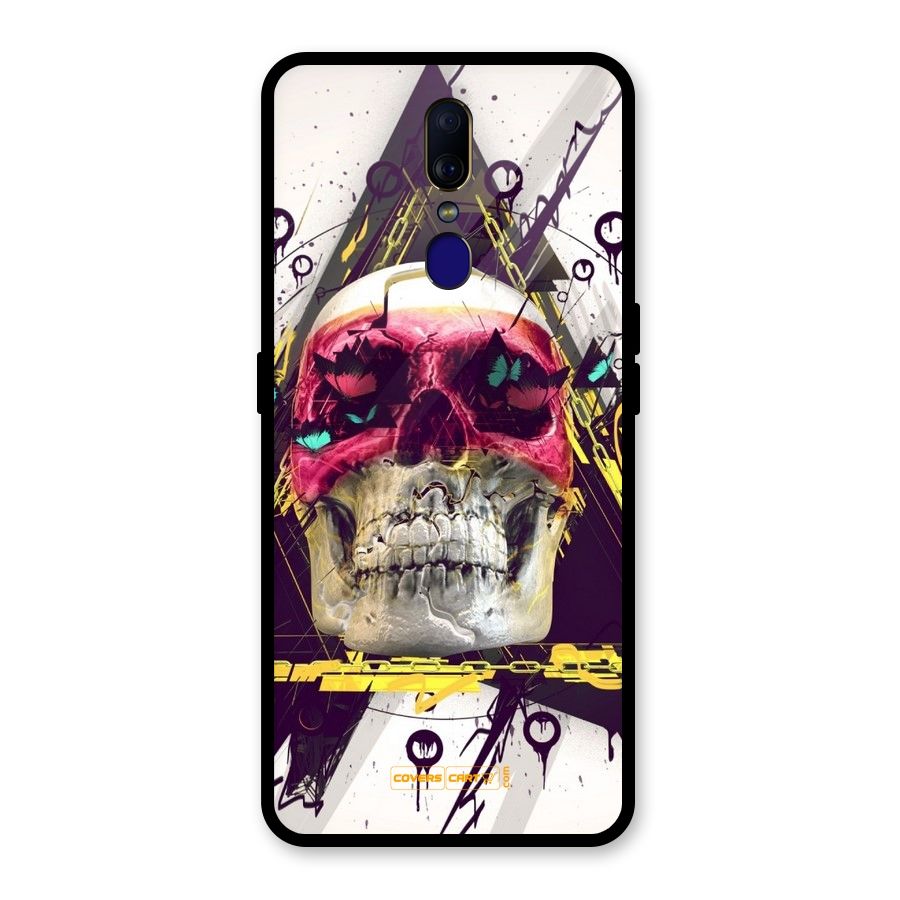 Abstract Skull Glass Back Case for Oppo F11
