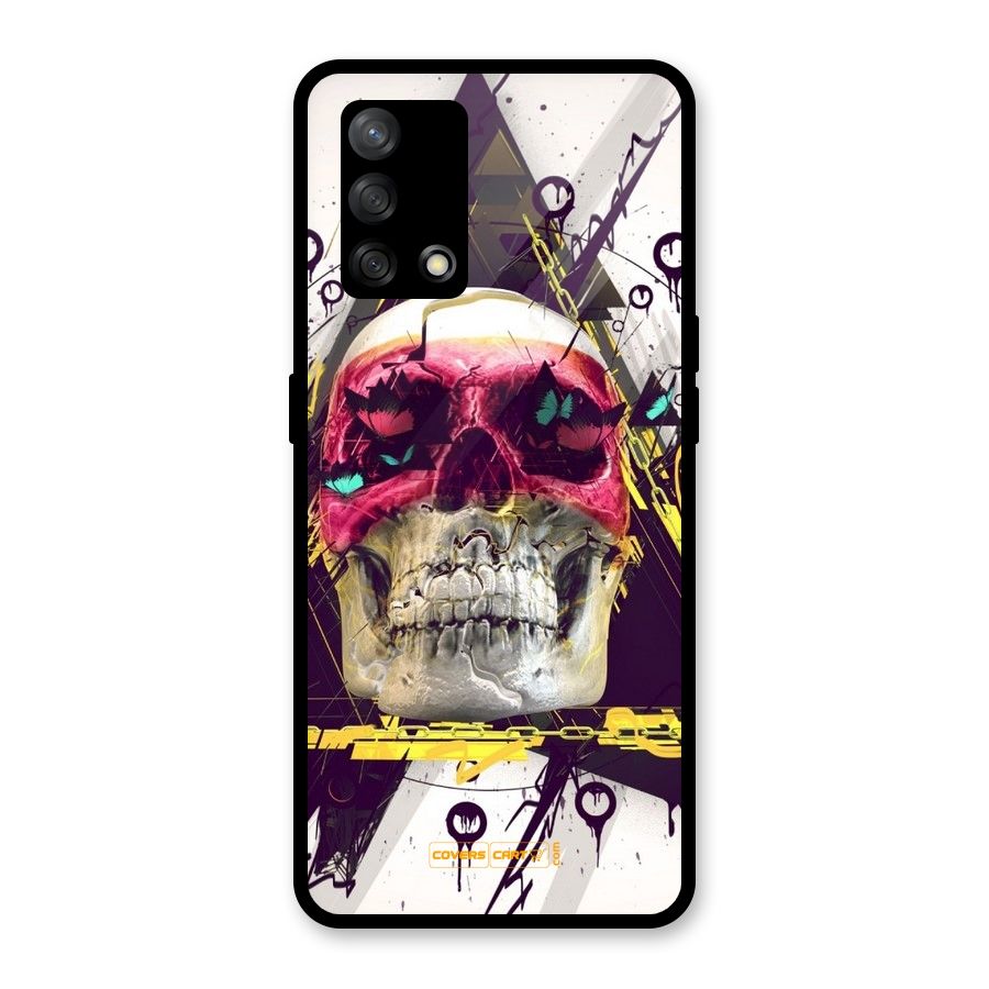 Abstract Skull Glass Back Case for Oppo F19