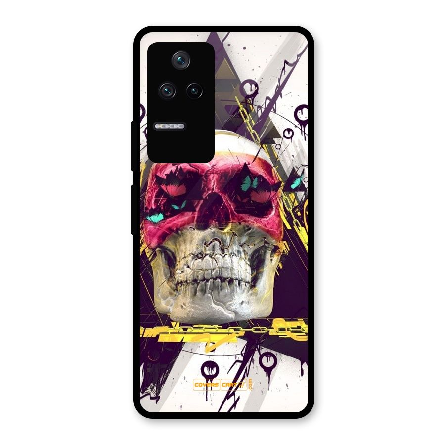 Abstract Skull Glass Back Case for Poco F4 5G