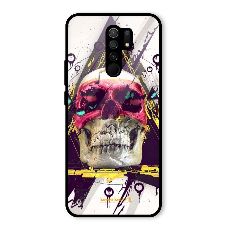 Abstract Skull Glass Back Case for Poco M2
