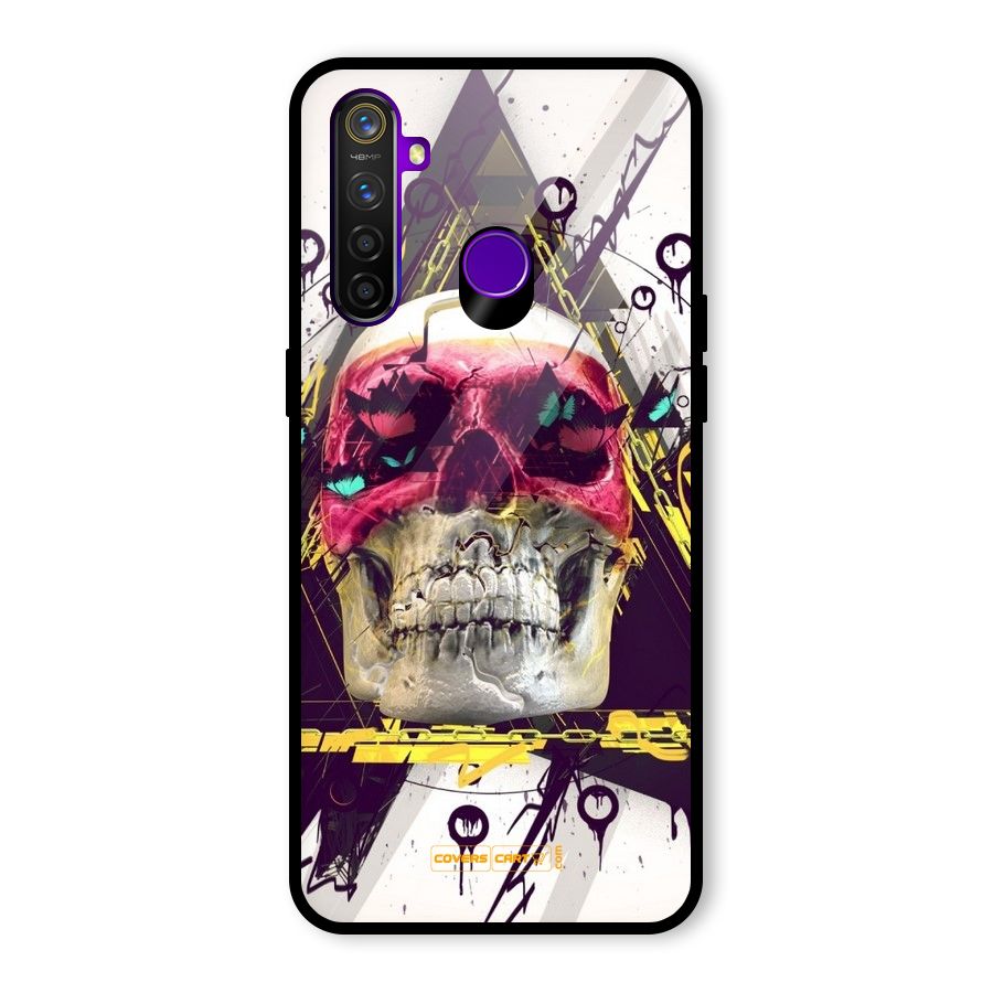 Abstract Skull Glass Back Case for Realme 5 Pro