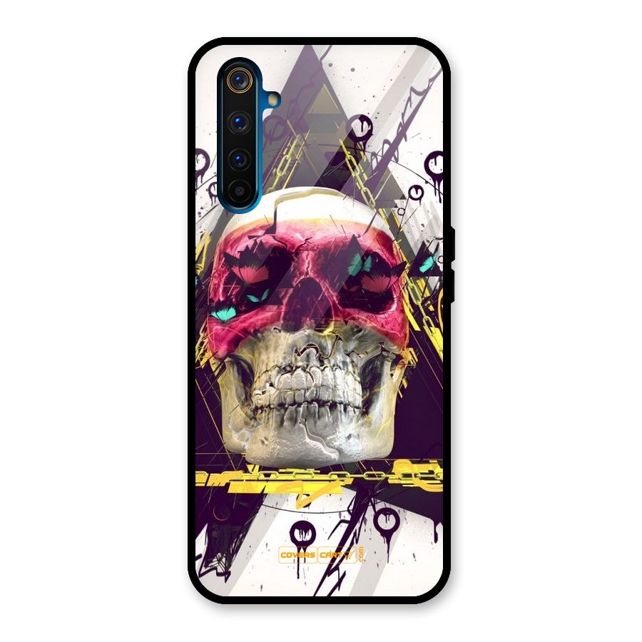 Abstract Skull Glass Back Case for Realme 6 Pro