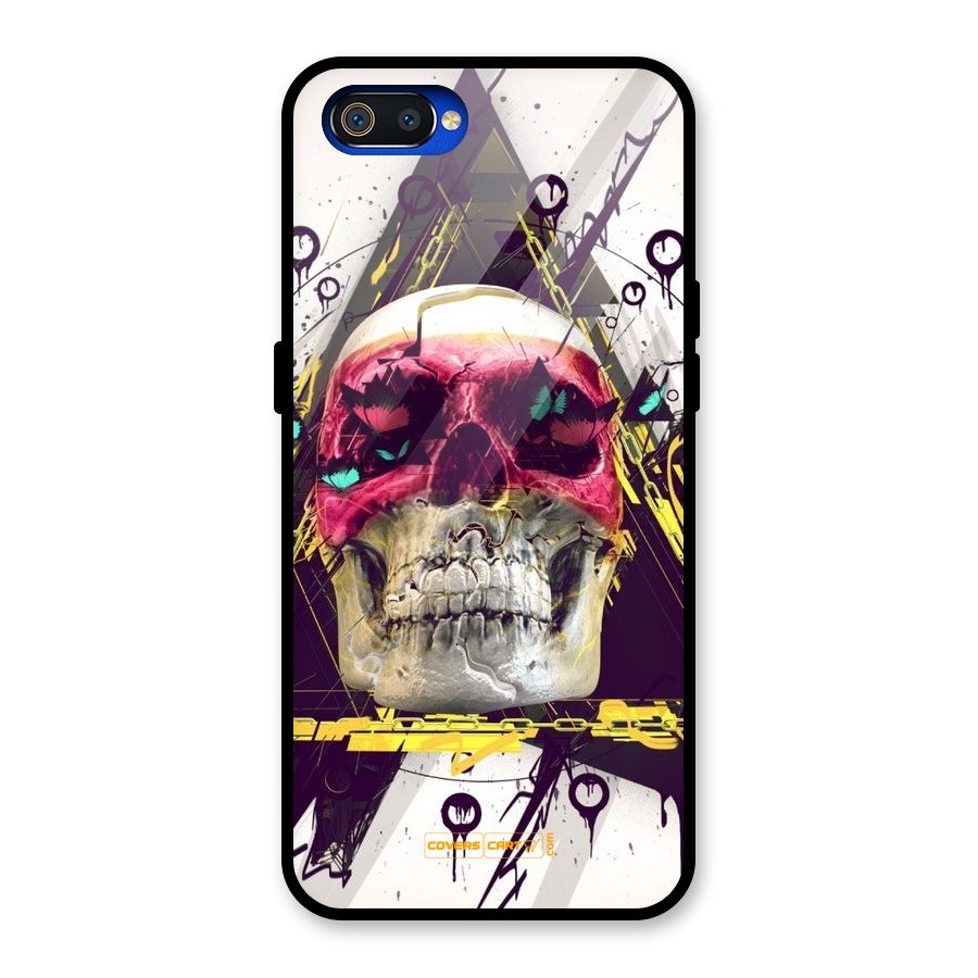 Abstract Skull Glass Back Case for Realme C2