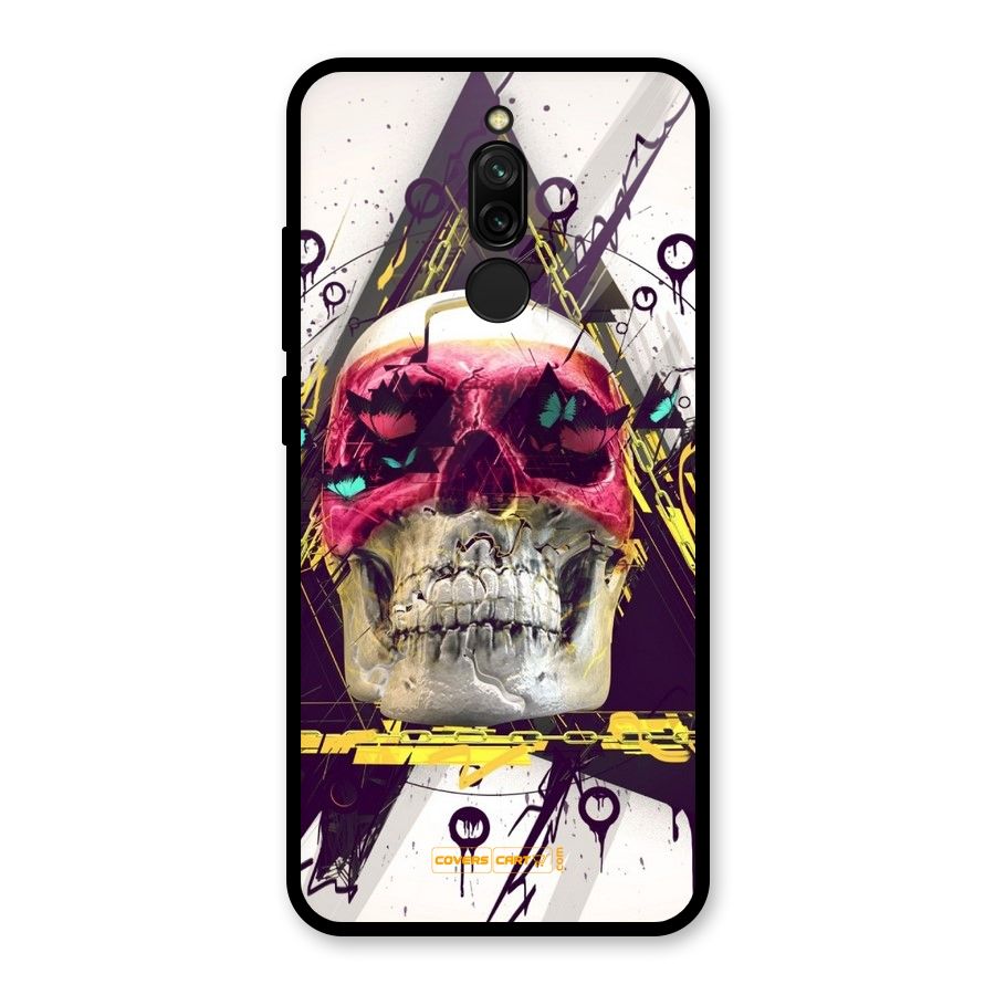 Abstract Skull Glass Back Case for Redmi 8