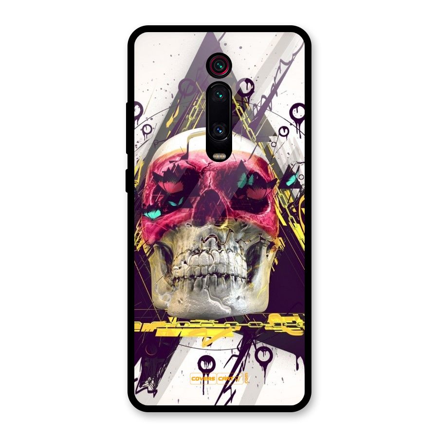 Abstract Skull Glass Back Case for Redmi K20