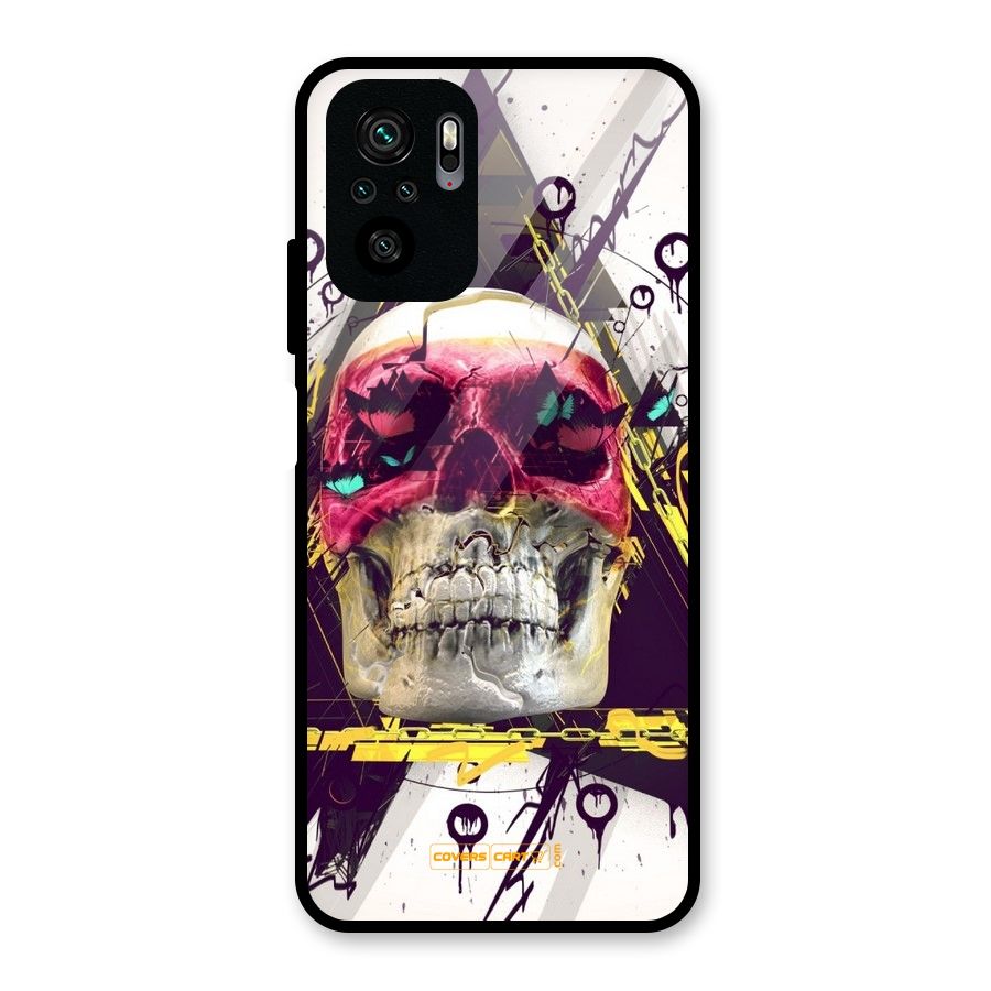 Abstract Skull Glass Back Case for Redmi Note 10S