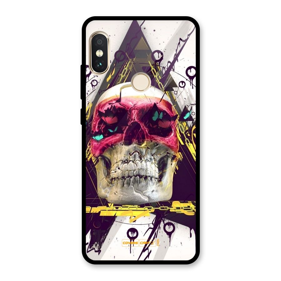 Abstract Skull Glass Back Case for Redmi Note 5 Pro