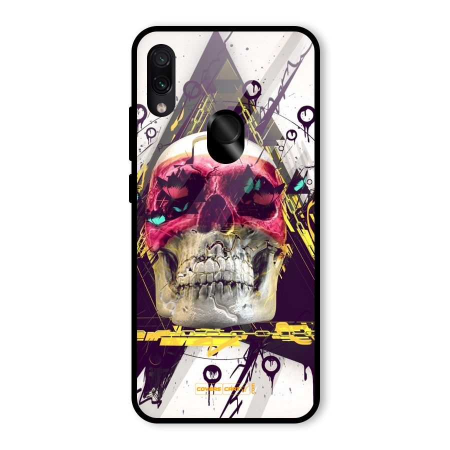 Abstract Skull Glass Back Case for Redmi Note 7 Pro