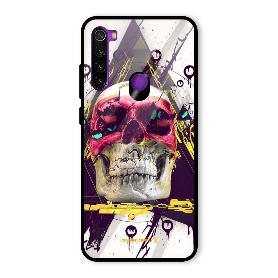 Abstract Skull Glass Back Case for Redmi Note 8