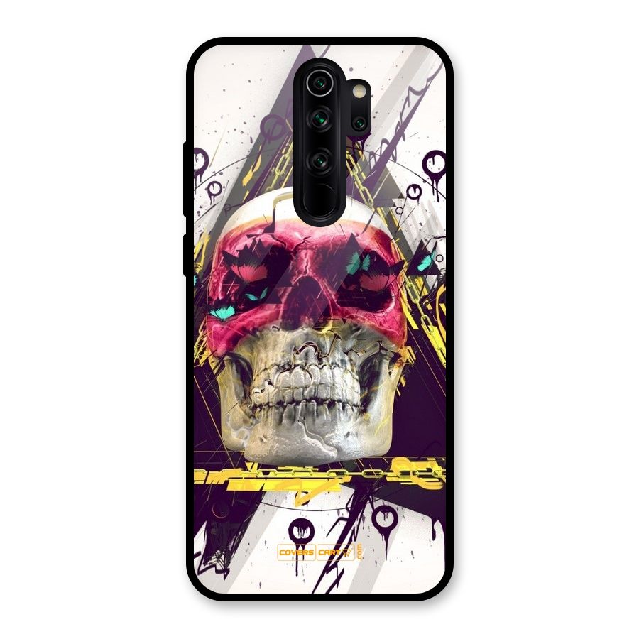 Abstract Skull Glass Back Case for Redmi Note 8 Pro