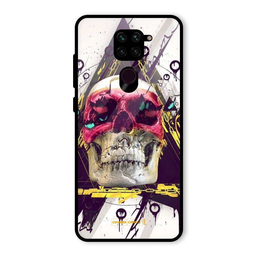 Abstract Skull Glass Back Case for Redmi Note 9
