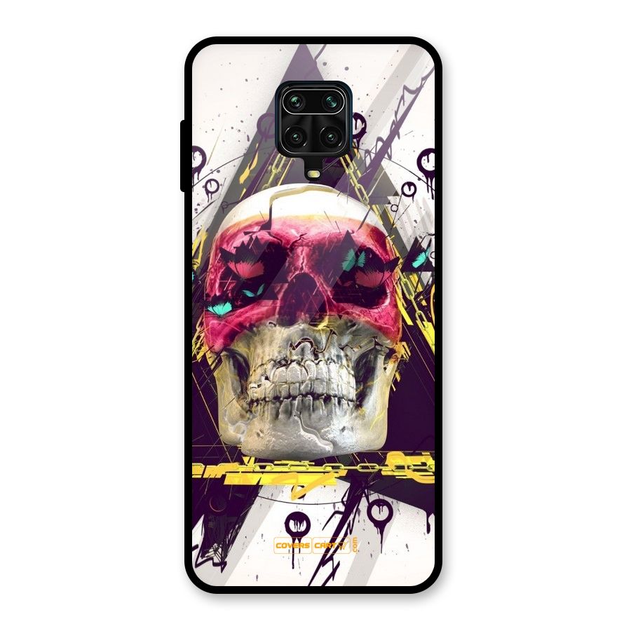 Abstract Skull Glass Back Case for Redmi Note 9 Pro