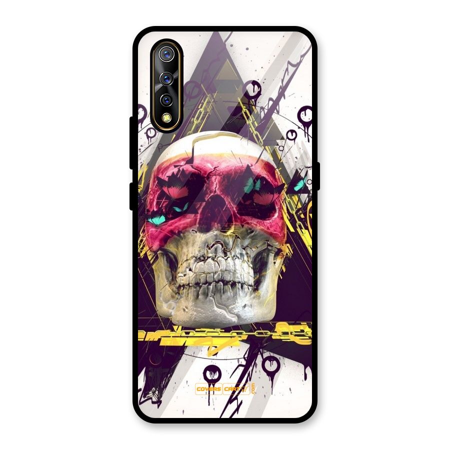 Abstract Skull Glass Back Case for Vivo S1
