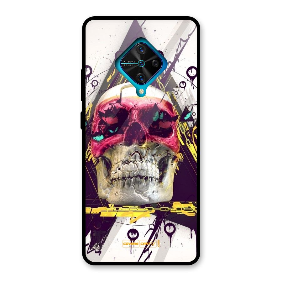 Abstract Skull Glass Back Case for Vivo S1 Pro