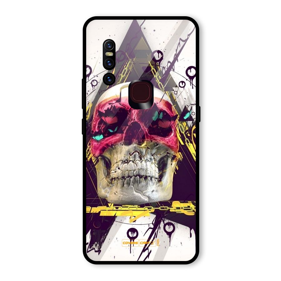 Abstract Skull Glass Back Case for Vivo V15