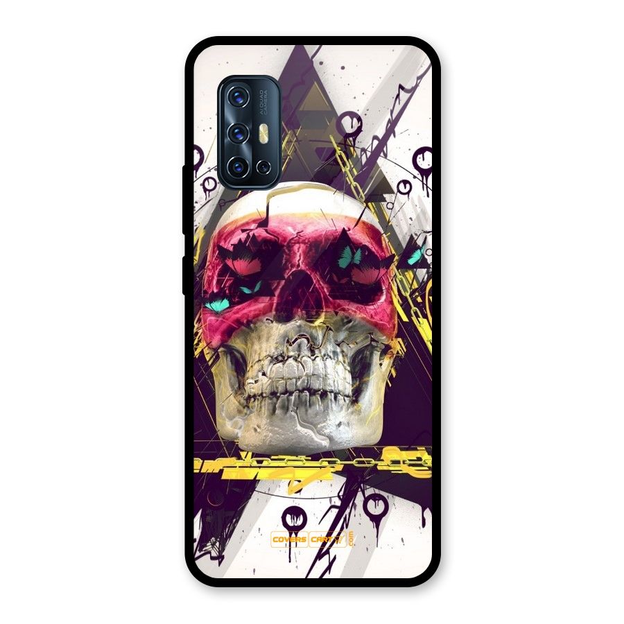 Abstract Skull Glass Back Case for Vivo V17