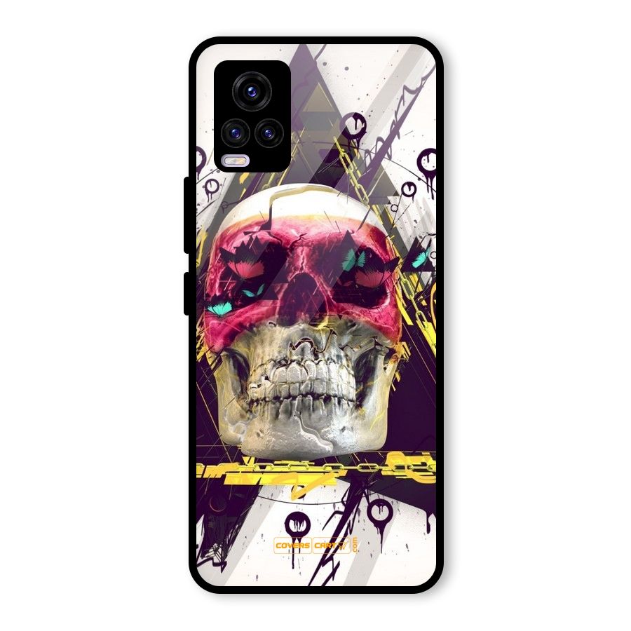 Abstract Skull Glass Back Case for Vivo V20