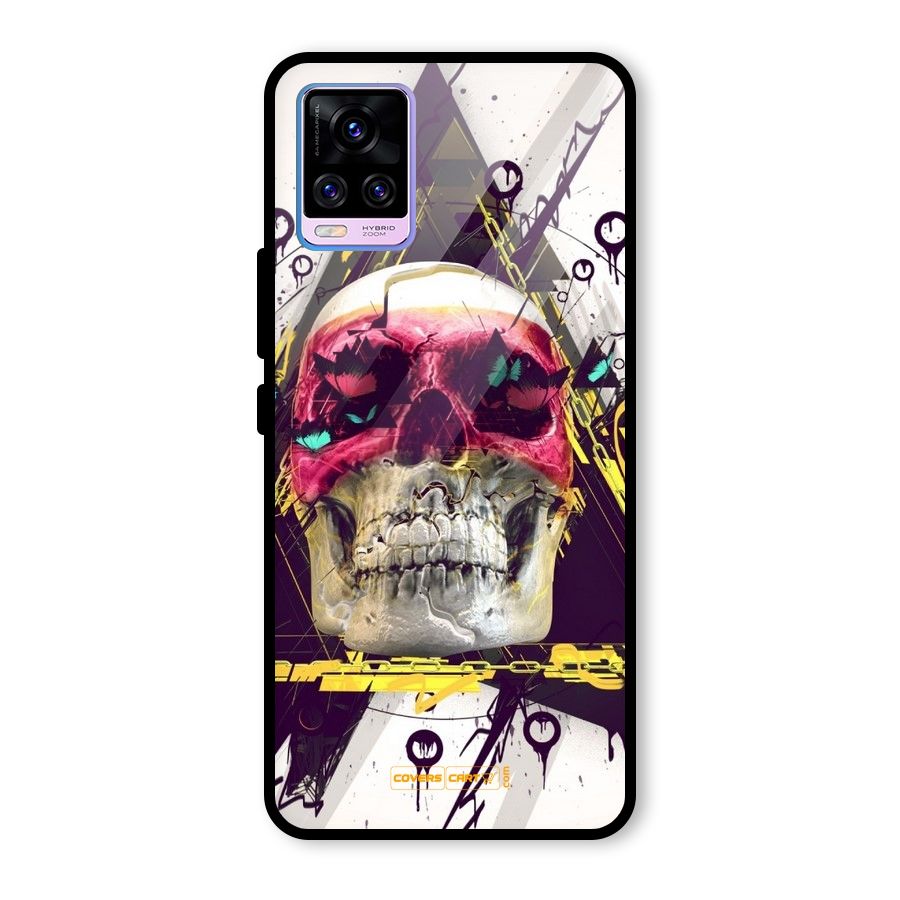 Abstract Skull Glass Back Case for Vivo V20 Pro