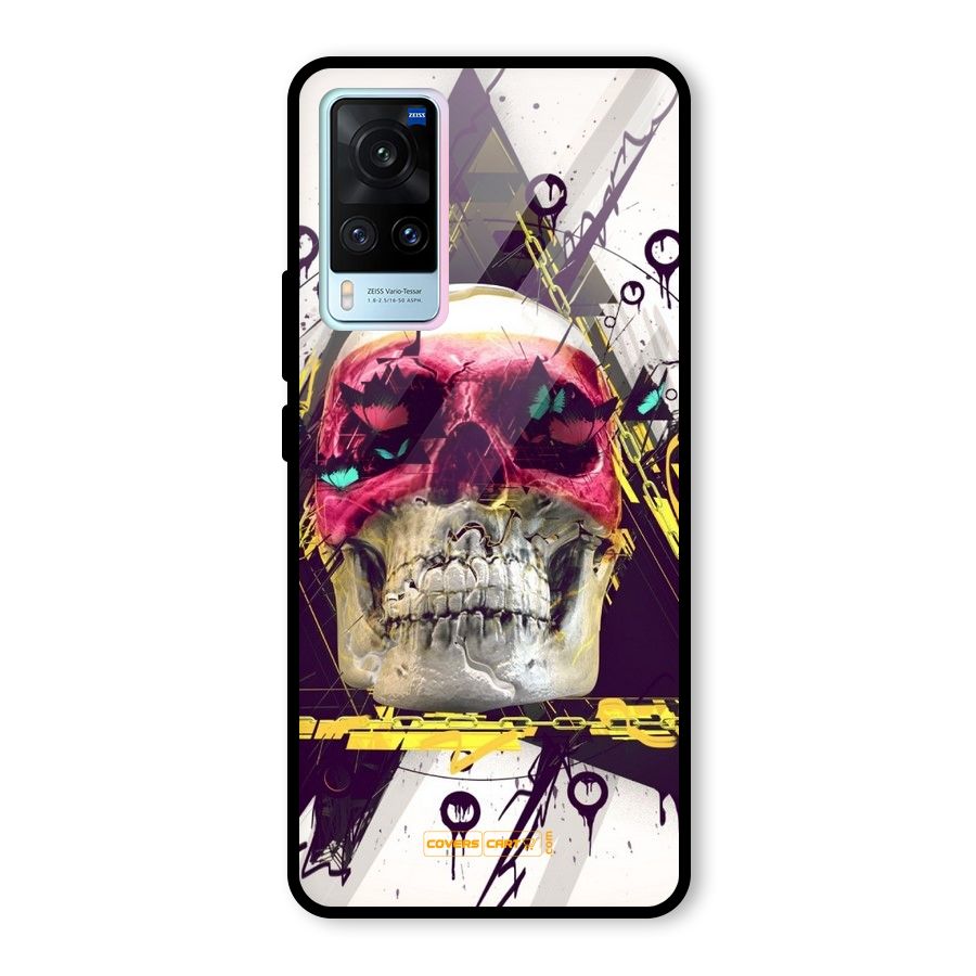 Abstract Skull Glass Back Case for Vivo X60
