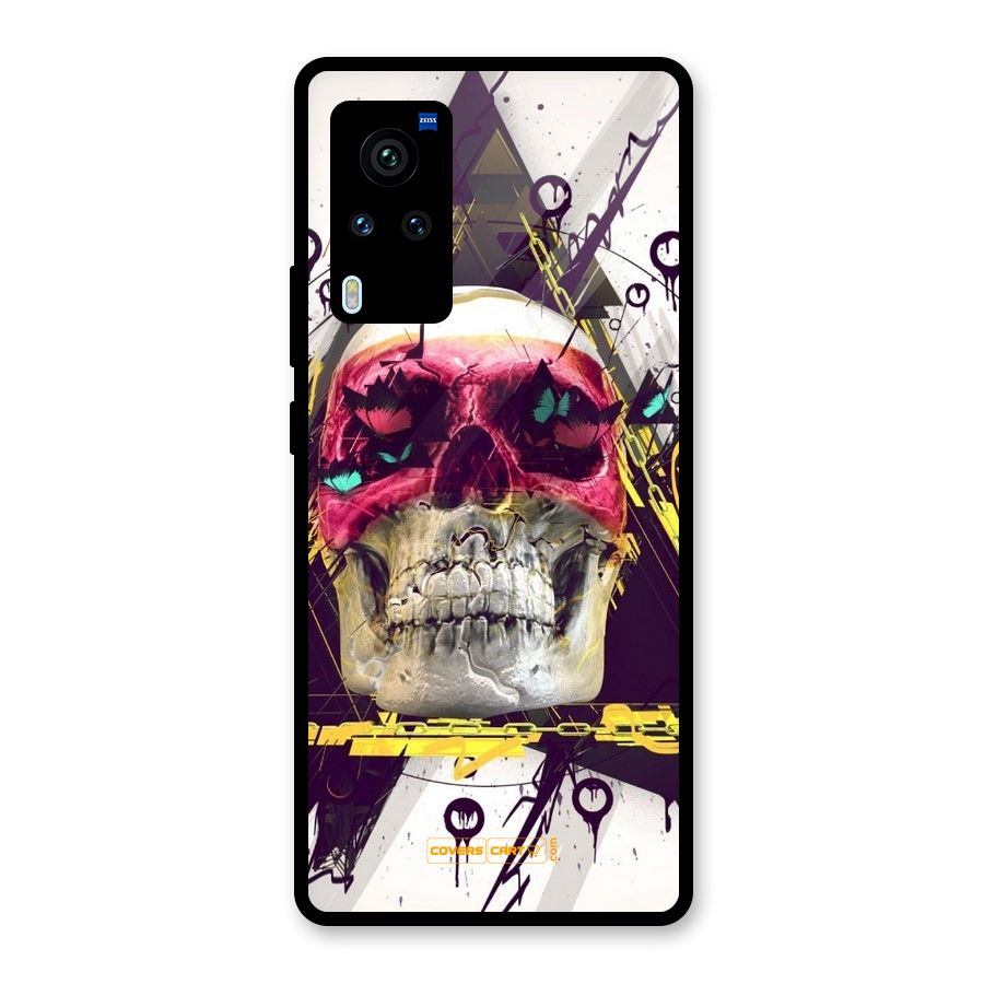 Abstract Skull Glass Back Case for Vivo X60 Pro