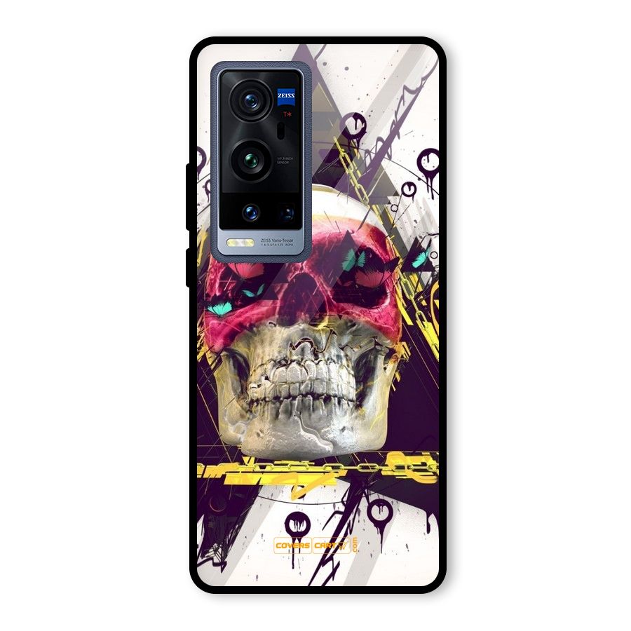 Abstract Skull Glass Back Case for Vivo X60 Pro Plus