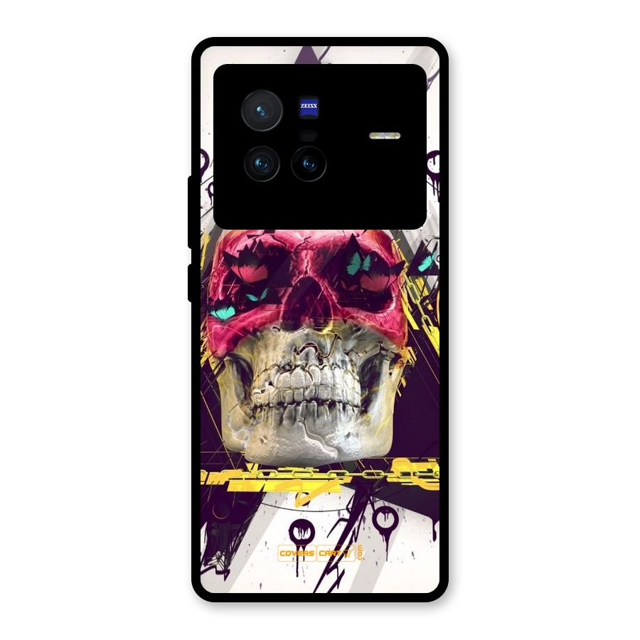 Abstract Skull Glass Back Case for Vivo X80