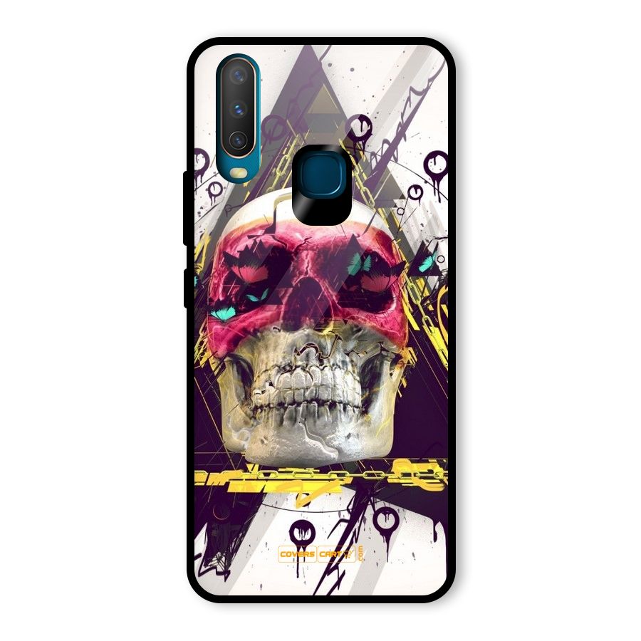 Abstract Skull Glass Back Case for Vivo Y12