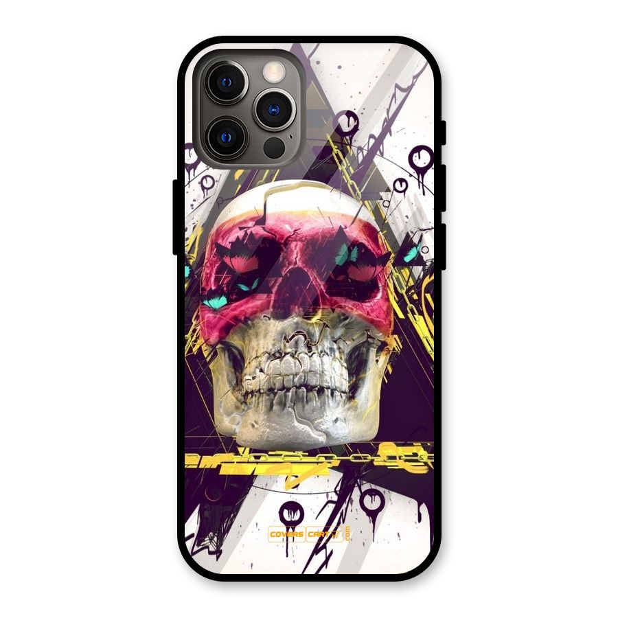 Abstract Skull Glass Back Case for iPhone 12 Pro