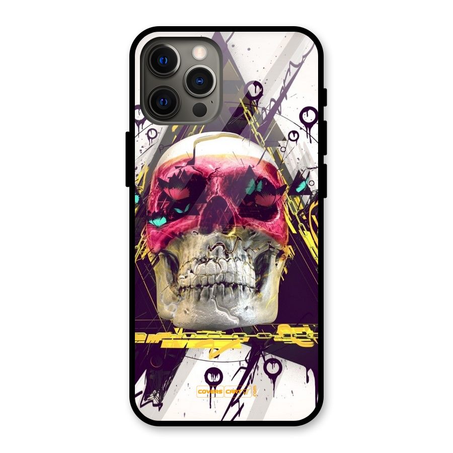Abstract Skull Glass Back Case for iPhone 12 Pro Max