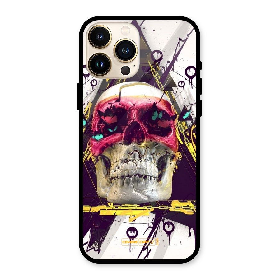 Abstract Skull Glass Back Case for iPhone 13 Pro Max